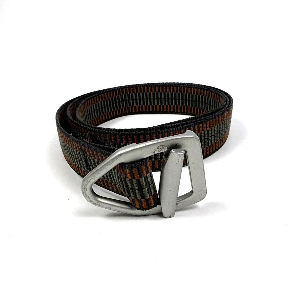 Cabelas x Bison Designs Last Chance Nylon Adj Belt Mens Sz XL Black Orange Green